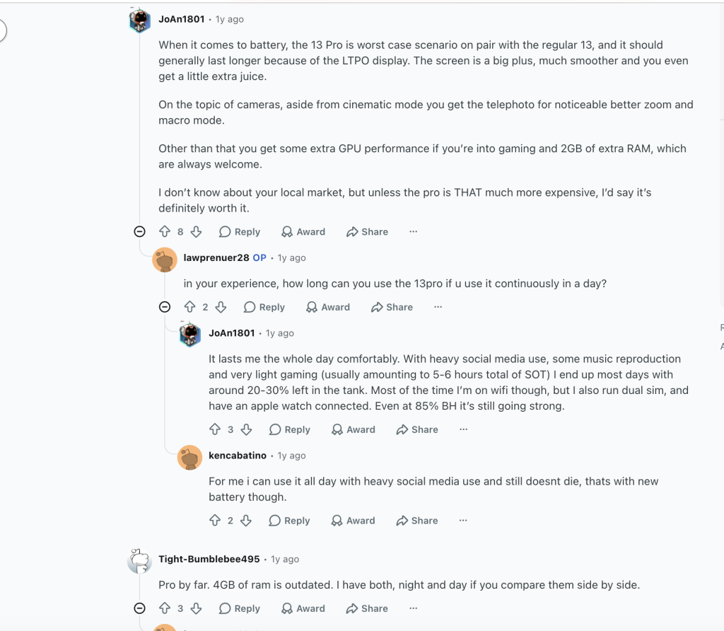 Reddit-Conversation-of-VS-Product