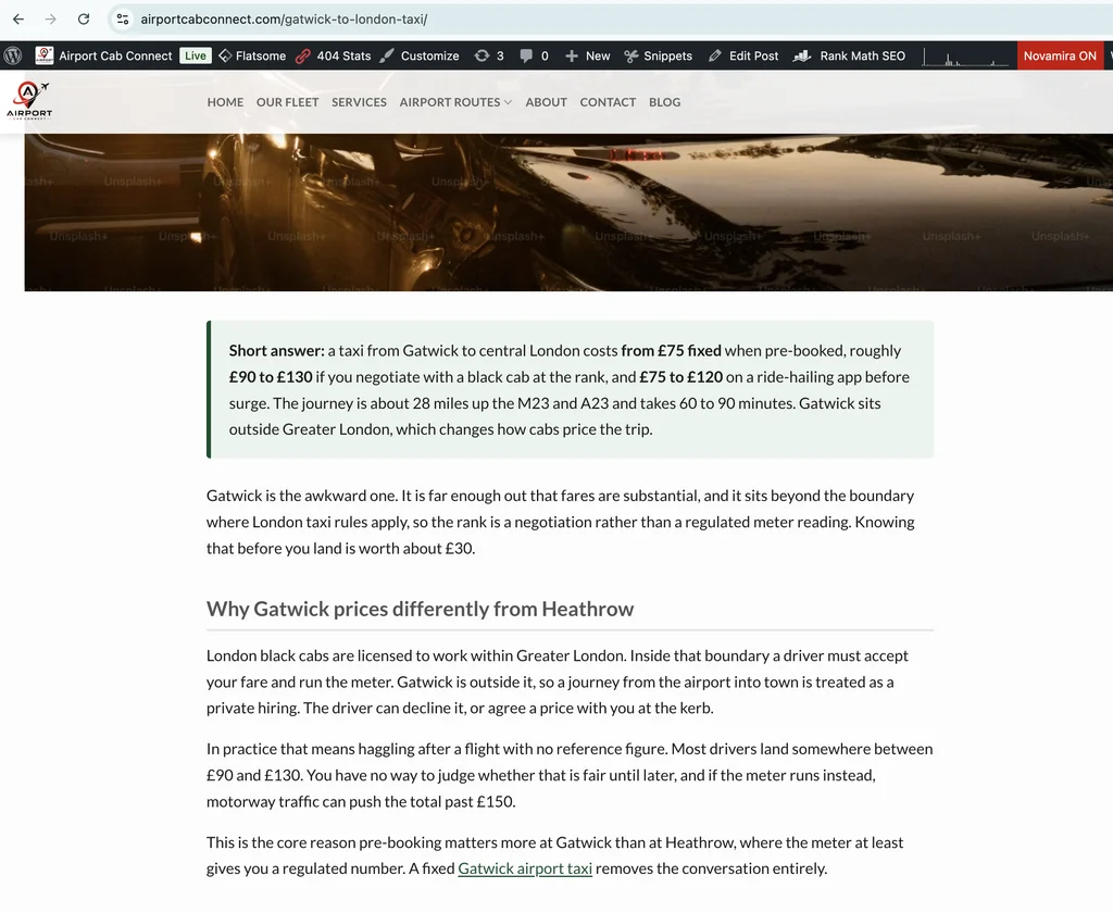 Article giving short summary answer at the top