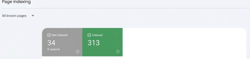 Pages status in google search console